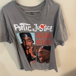 Gray Poetic Justice Graphic T-Shirt